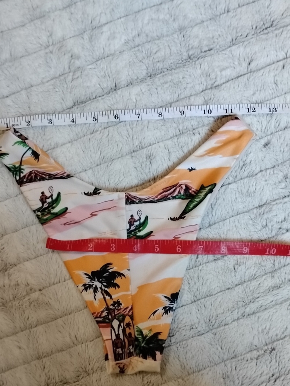 aerie Fun Vintage Hawaii Surf Style Print Bikini Ruffled Tropical - Picture 3 of 11